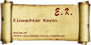 Einvachter Kevin névjegykártya