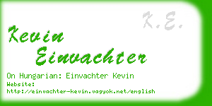 kevin einvachter business card